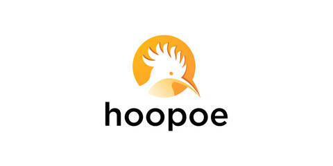 Fototapeta na wymiar Hoopoe bird logo design template