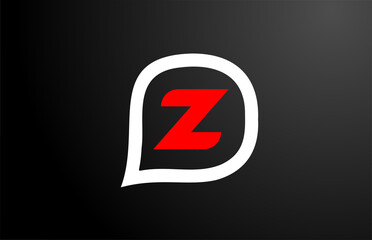 Z letter design with red question cloud. Alphabet logo design. Icon brading for products and company