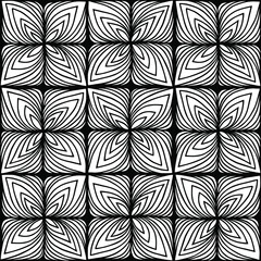 Fototapeta premium Seamless abstract hand-drawn pattern. Smooth thin lines, geometric background, waves.