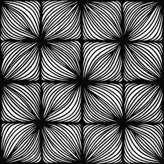 Seamless abstract hand-drawn pattern. Smooth thin lines, geometric background, waves.
