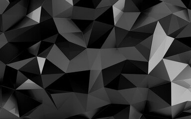 Abstract faceted triangular geometric black background