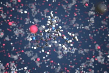 Molecule of LSD, conceptual molecular model. Scientific 3d rendering