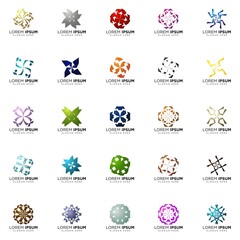 set of full color modern logo designs