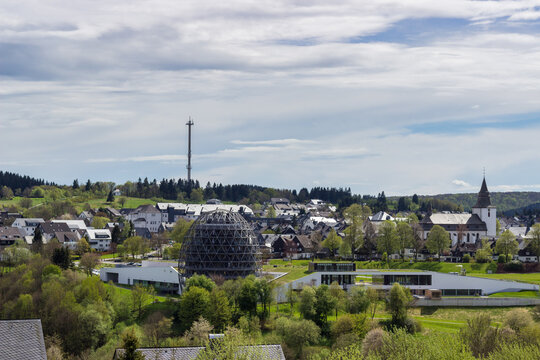 Cityscape of Winterberg and spa park in Sauerland, North Rhine-Westphalia, Germany