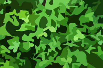 Abstract camouflage pattern with random green spots