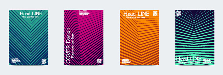 Minimal covers design. Cool halftone gradients.