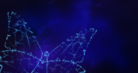 3D Illustration Innovation evolution butterfly for abstract concept of freedom develop future business technology leadership disrupt transform change innovation 5G fintech blockchain network