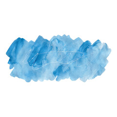 Obraz premium Drawing of watercolor blue stain on white background. Watercolor texture. Isolated