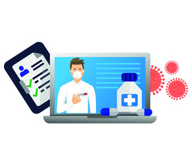Online healthcare and medical consultation concept.