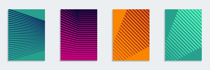 Minimal covers design. Cool halftone gradients.