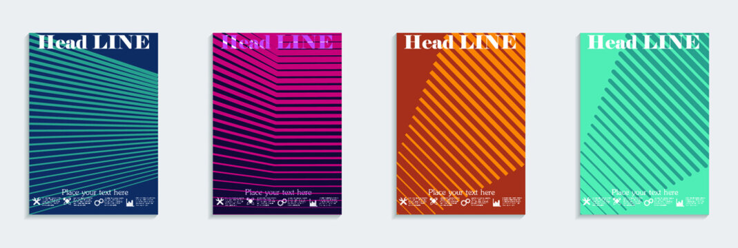 Minimal covers design. Cool halftone gradients.