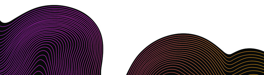 Abstract colored gradient wave lines on background. Modern vector horizontal banner illustration.