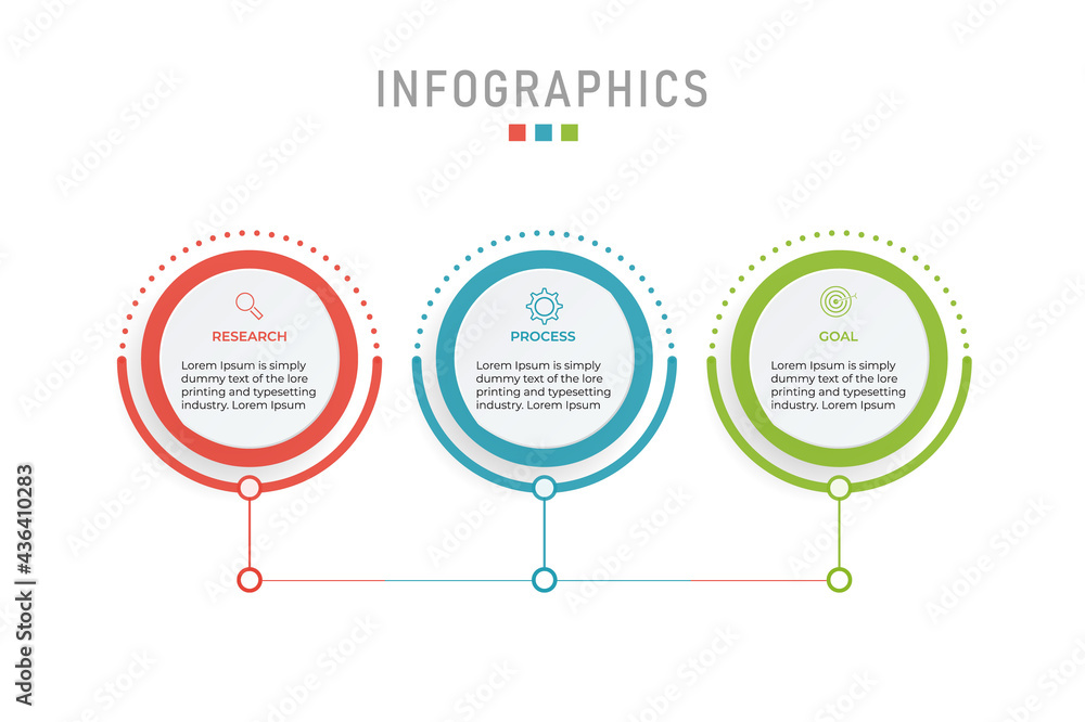 Poster presentation business infographic template with 3 options. vector illustration for process chart. ab