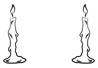 Candle Hand Drawn on White Background. Vector Illustration