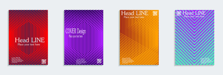 Minimal covers design. Cool halftone gradients.