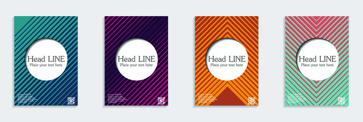 Minimal covers design. Cool halftone gradients.