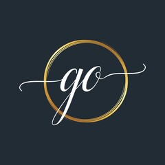 GO Initial Letter handwriting stylish Logo designs Symbol