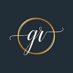 GR Initial Letter handwriting stylish Logo designs Symbol