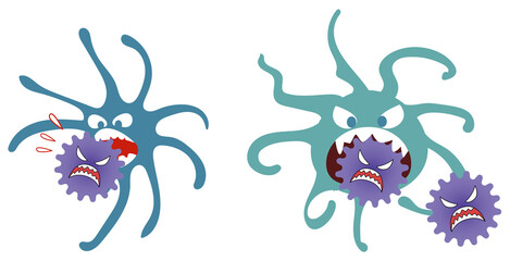 癌細胞を食べるマクロファージ