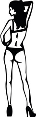 Woman silhouette in lingerie.