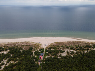 Sandy beach in Hel - a town in Puck County, Pomeranian Voivodeship, Poland