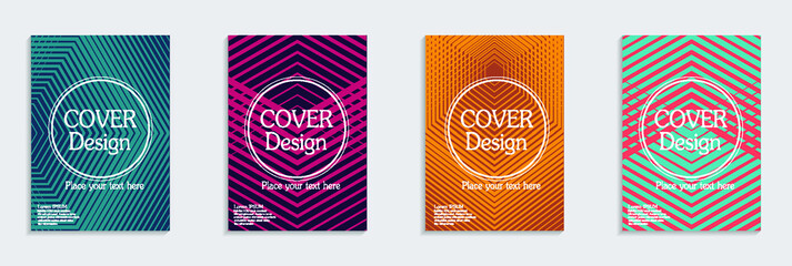 Minimal covers design. Cool halftone gradients.