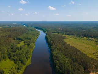 Fototapeta na wymiar landscape with Nemunas (Neman) river