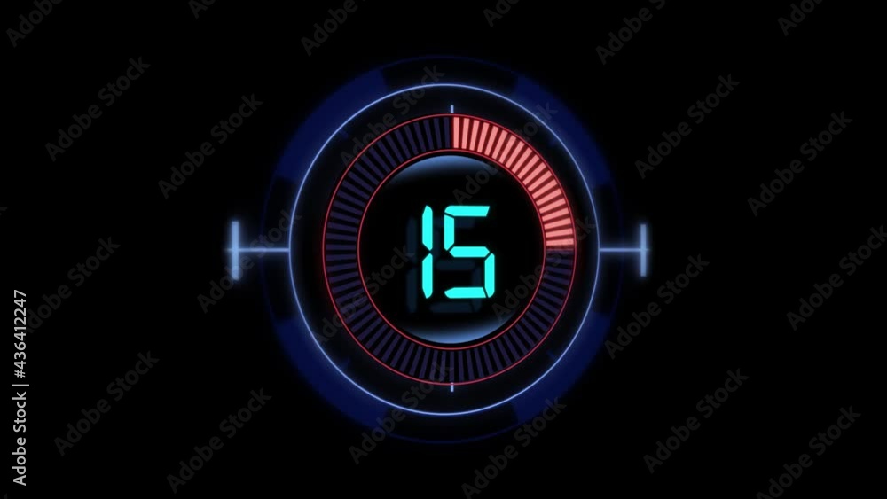 Poster 4k 3d futuristic technology background with digital number timer concept and countdown. ready for ra