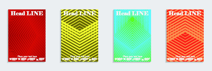 Minimal covers design. Cool halftone gradients.