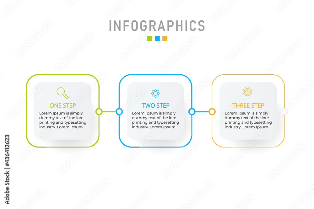 Poster business data visualization. process chart. abstract elements of graph, diagram with 3 steps, option