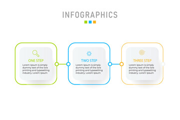 Business data visualization. Process chart. Abstract elements of graph, diagram with 3 steps, options, parts or processes. Creative concept for infographic.
