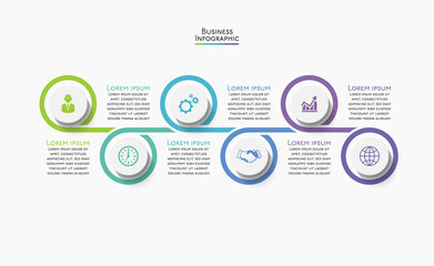 Business data visualization. timeline infographic icons designed for abstract background template milestone element modern diagram process technology digital marketing data presentation chart Vector