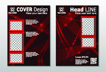 dark annual report brochure flyer design template vector, Leaflet cover presentation abstract flat background, layout in A4 size