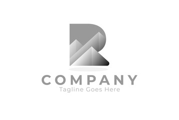 Abstract Letter R logo, letter R with three mountain inside, usable for business and company logos , flat design logo template,vector illustration