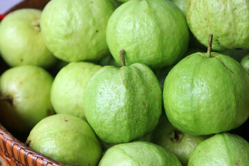 guava fruit on market tray