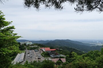 The view from Mt Tsukuba, Tutsuji-ga-oka, the starting point of Otatsuishi course. Ibaraki, Japan. May 26, 2021.