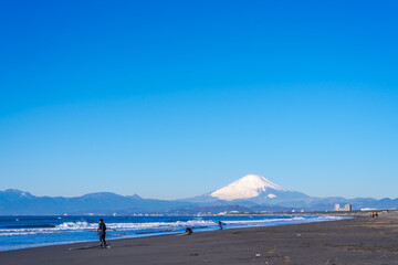 【神奈川県 江ノ島】湘南の海と富士山