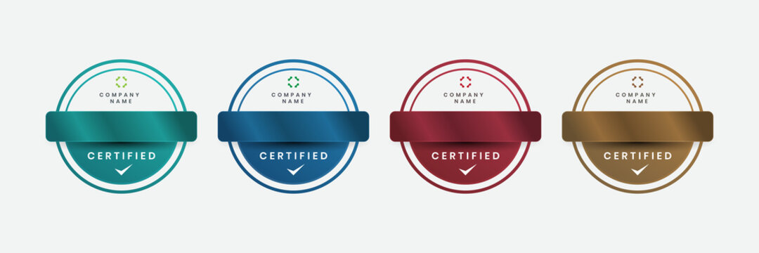 Badge luxury certificates modern logo company. Vector illustration certified logo design.