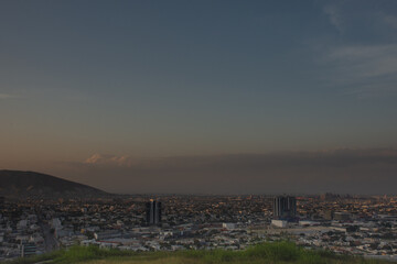 Monterrey, México. 05-26-2021. View of the City of Monterrey at Sunset