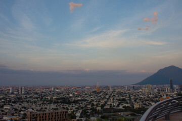 Monterrey, México. 05-26-2021. View of the City of Monterrey at Sunset