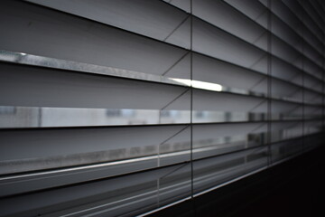 House blinds looking out the window