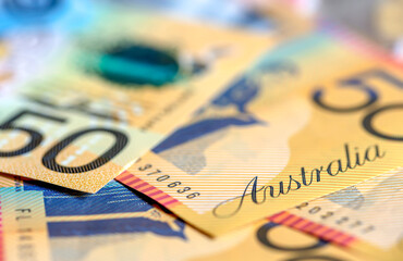 Australian Money Background Defocussed
