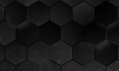 Beautiful dark black hexagon pattern background
