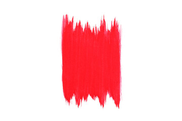 Red watercolor brush or stripes on white background,Color abstract	