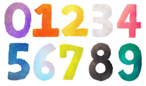 数字　カラフル　イラスト　アイコン