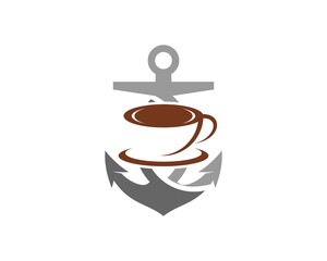 Nautical anchor with abstract cop of coffee