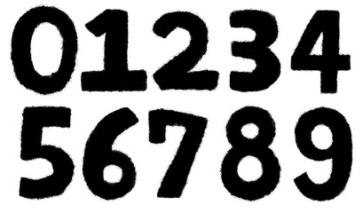 数字　シルエット　モノクロ　イラスト