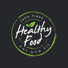 Healthy food label. Label and Vector Logo element.