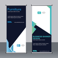 Business banner roll up set, standee banner template, Modern banner.