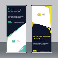 Business banner roll up set, standee banner template, Modern banner.